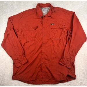 Columbia GRT Shirt Men's 2XL Burnt Orange Omni-Dry Long Sleeve Vented Button Up